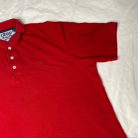 IZOD Heritage Red Polo Casual Golf Streetwear - Picture 5 of 13